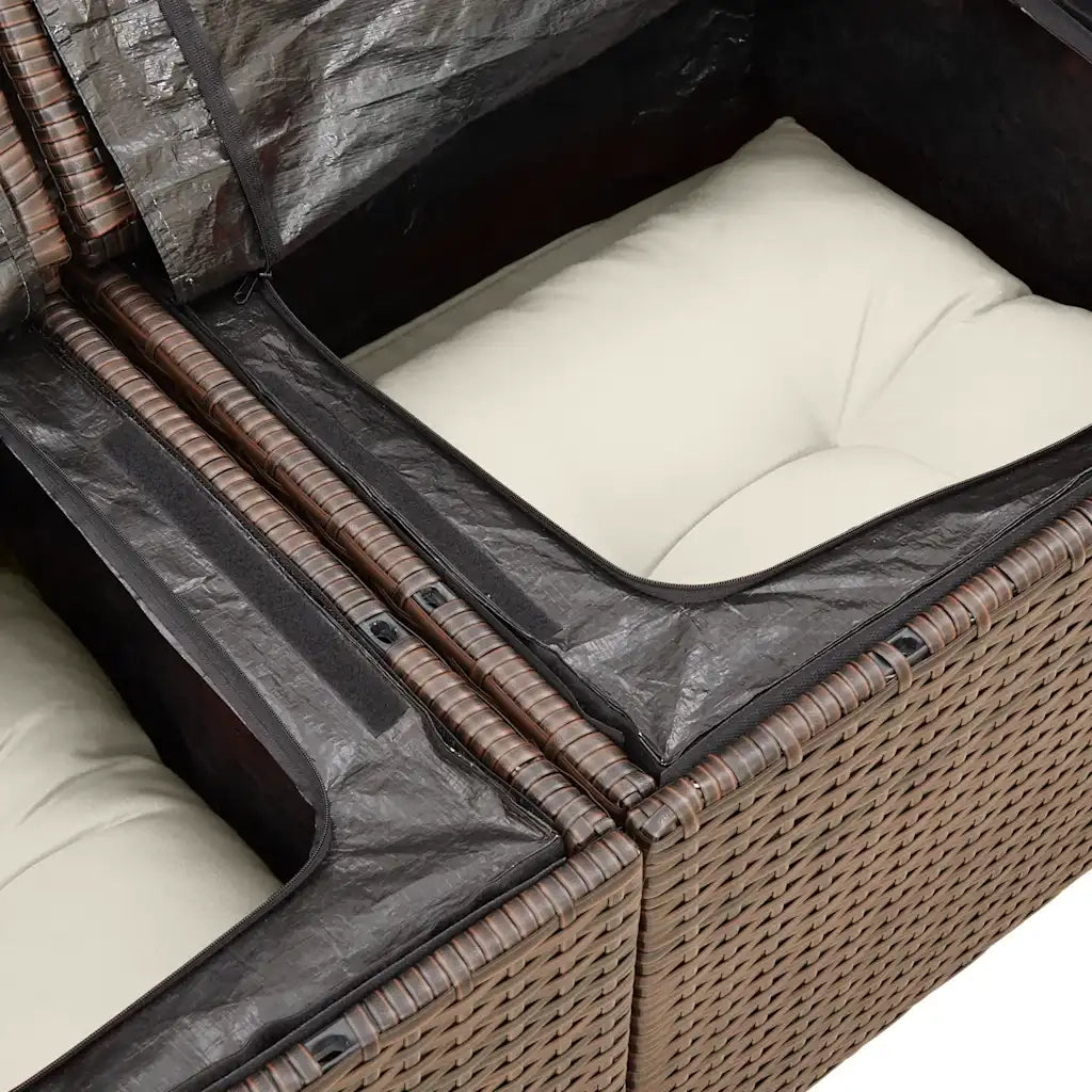 vidaXL Set Divano da Giardino 6 pz con Cuscini Marrone in Polyrattan