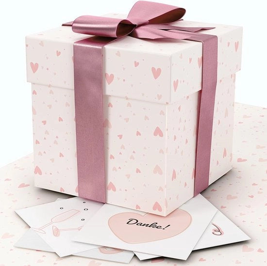 Scatola esplosiva, regalo di compleanno, rosa, scatola di regalo per foto, set di attività, scatola di regalo per Natale, regalo per amica, regalo di matrimonio, regalo personalizzato