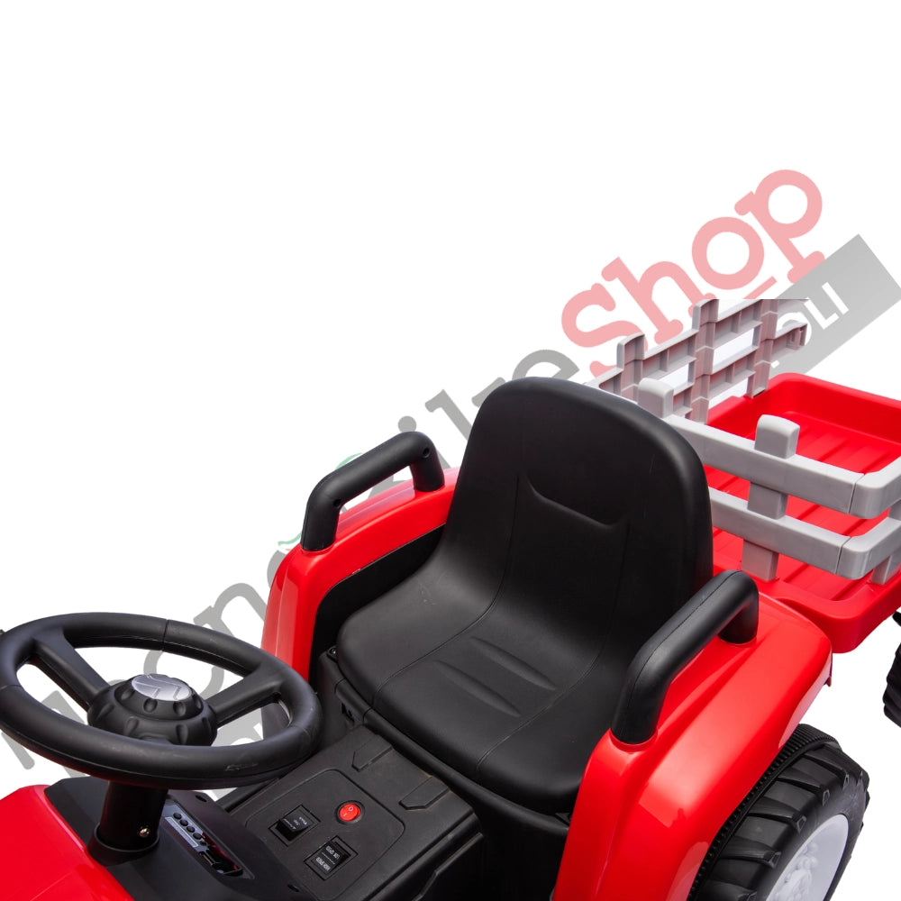 Tecnobike Shop - Trattore Elettrico Per Bambini  con Rimorchio 12V-Rosso