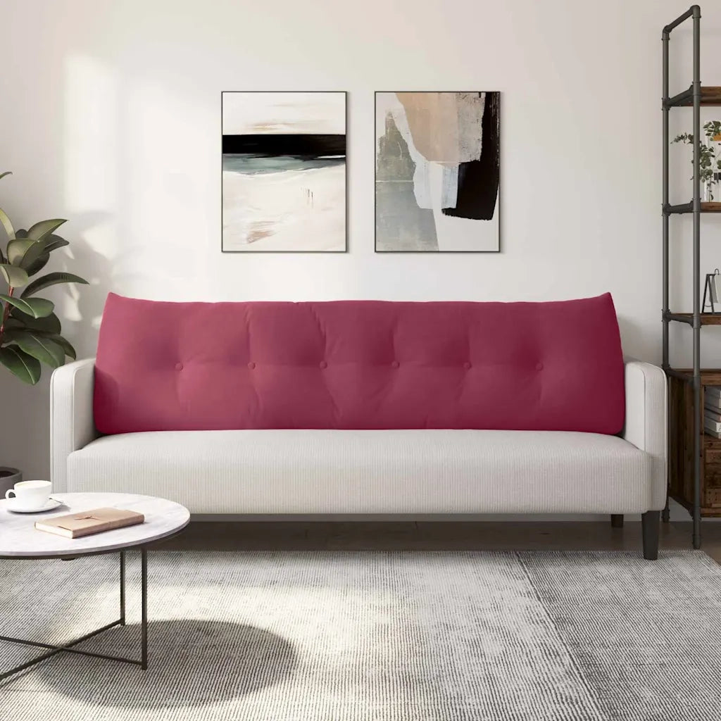 Cuscino per Schiena Rosso Vino 180 x 24 x 50 cm Velluto 42014579