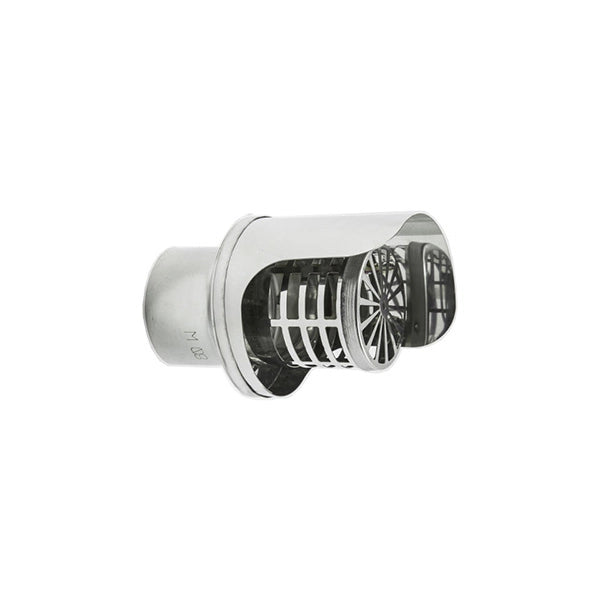 Cappello terminale scarico fumi a parete INOX DN 80mm con parapioggia