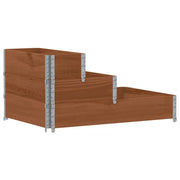 Fioriera | Cassetta per fiori | Vaso Rialzata a 3 Livelli Marrone 120x80 cm Legno di Pino