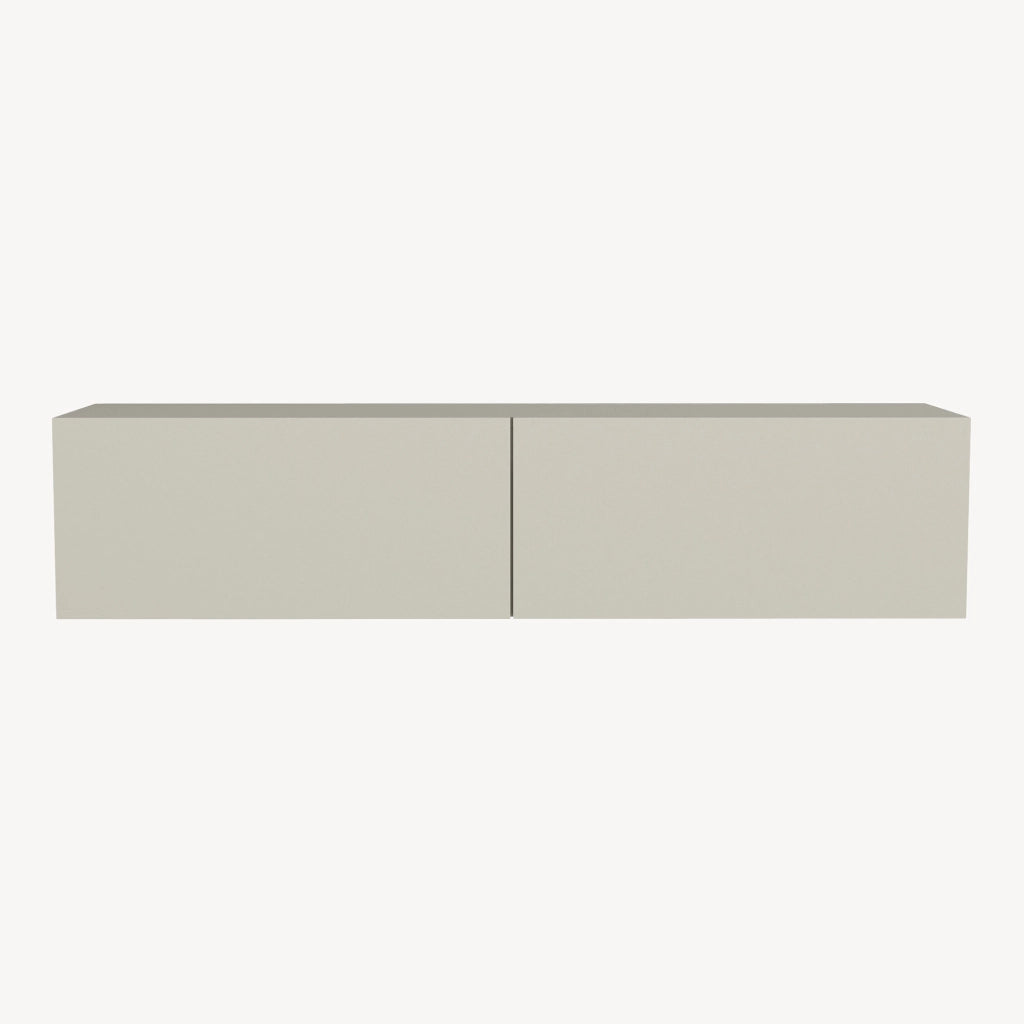Mobile TV da Parete Nolven con 2 Ante a Ribalta 135 x 32 x 30 cm - Greige [en.casa]