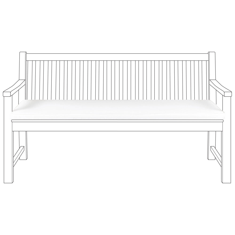 Cuscino per panca da Giardino in Poliestere bianco 160 cm resistente all'acqua 152 x 54 cm Giardino