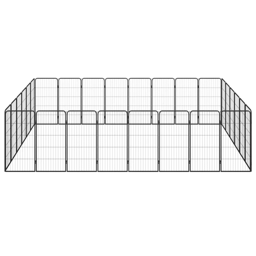 Recinto per cani 28 pannelli 50 x 100 cm acciaio verniciato a polvere nero 02_0043626