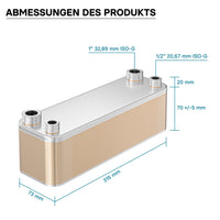 Scambiatore a piastre saldobrasate in acciaio inox, 30 piastre, max 125 kW