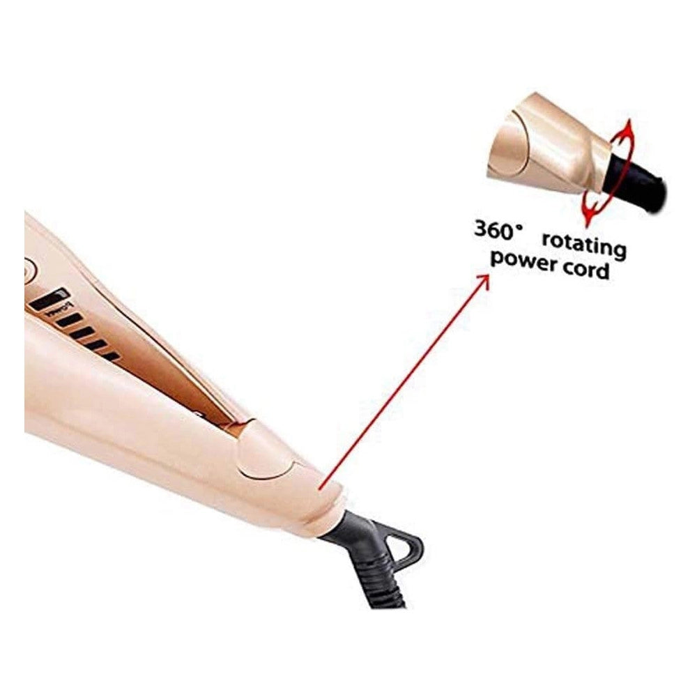 Trade Shop - Piastra Per Acconciatura Capelli 2in1 Ricci E Lisci Twistline Hair Curling Iron -