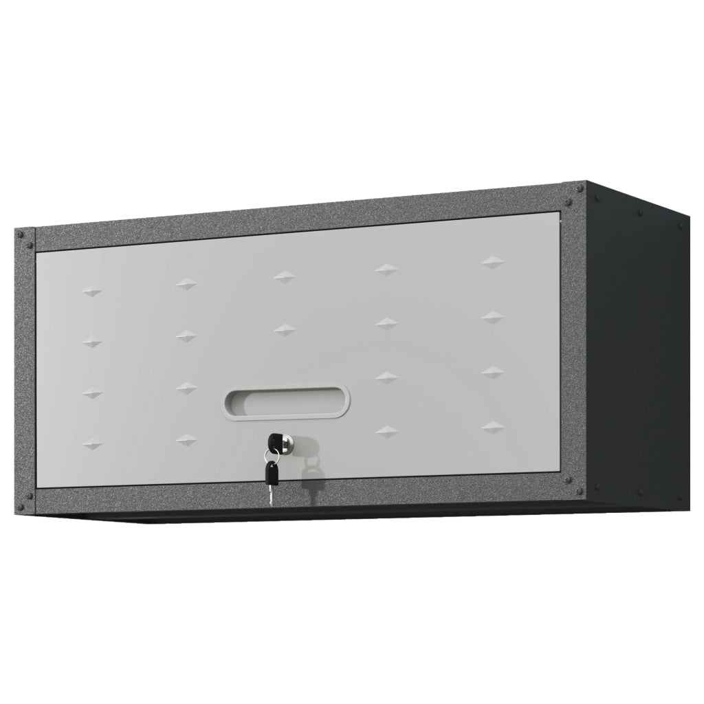 Pensile Portautensili 75x30x34,5 cm Nero Grigio in Acciaio SPCC con Serratura e 2 Chiavi