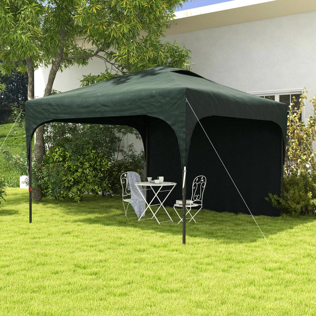 Gazebo da Giardino 3x3 m con Parete Laterale Impermeabile ¨C Minimal ¨C Verde