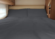 Lenzuolo Sopra Cordonetto Camper Roulotte 100% Cotone PERSONALIZZABILE Tinta Unita - Matrimoniale - Piombo