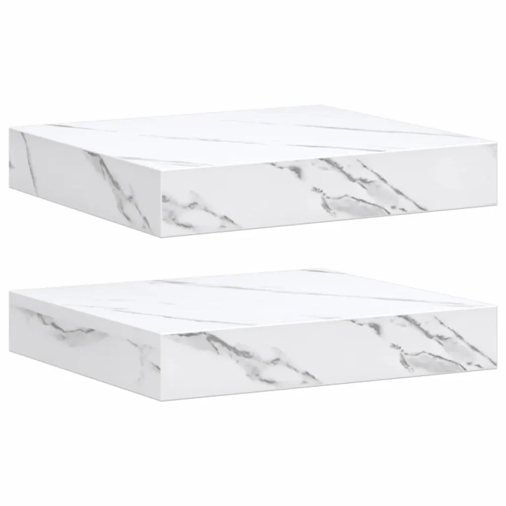 Scaffale da parete 2 pcs Marmo Bianco 23 x 23,5 x 4 cm 42019960