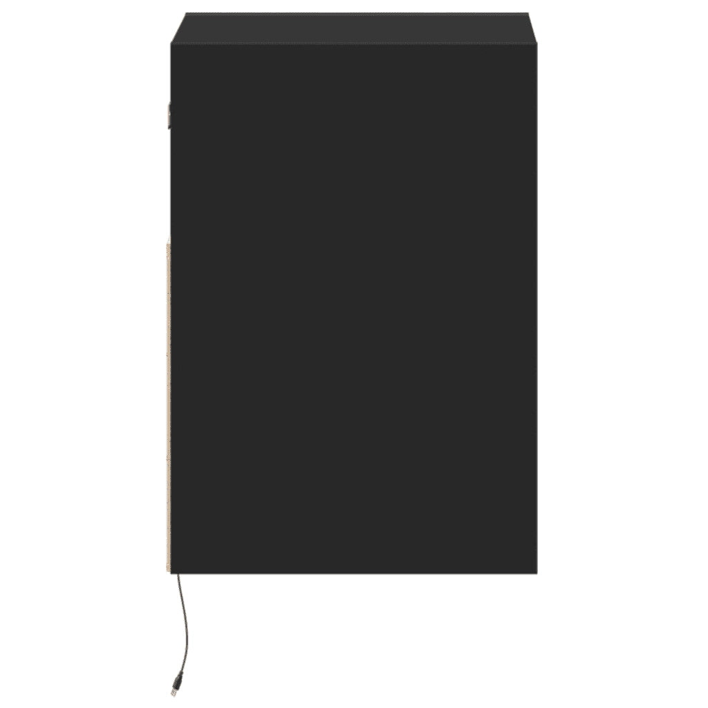 vidaXL Mobili TV a Parete con Luci LED 2pz Neri 41x31x45 cm