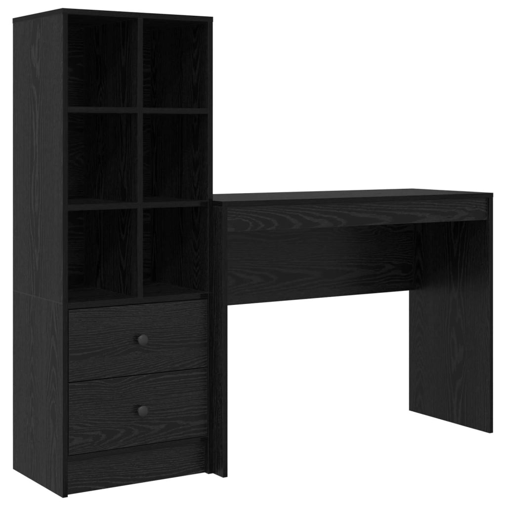 Scrivania con cassetto con lo scaffale 2 pcs Rovere Nero 3337330