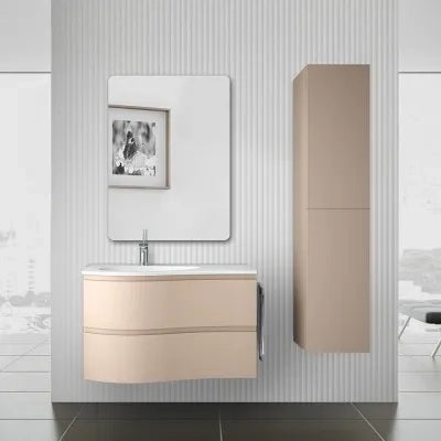 Colonna bagno sospesa 160 cm Melody cappuccino opaco con ante reversibili