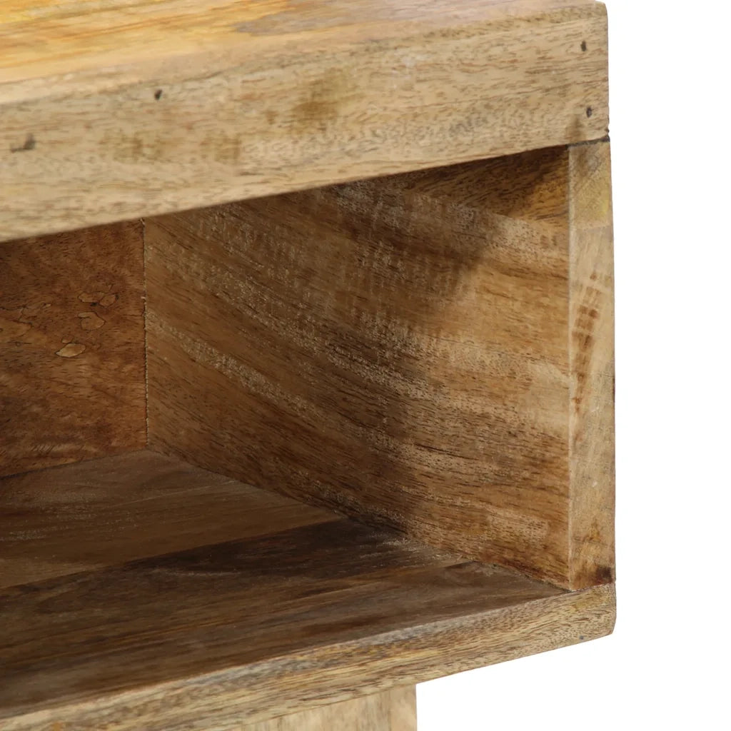 Comodino-Tavolino da notte 50x27x50 cm in Legno Grezzo Massello di Mango 607443