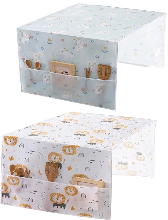 Due set di setole per lavatrice multifunzionali, impermeabili, contenitore per lavatrice, impermeabili per frigoriferi e lavatrici, con contenitore (130 x 54 cm)
