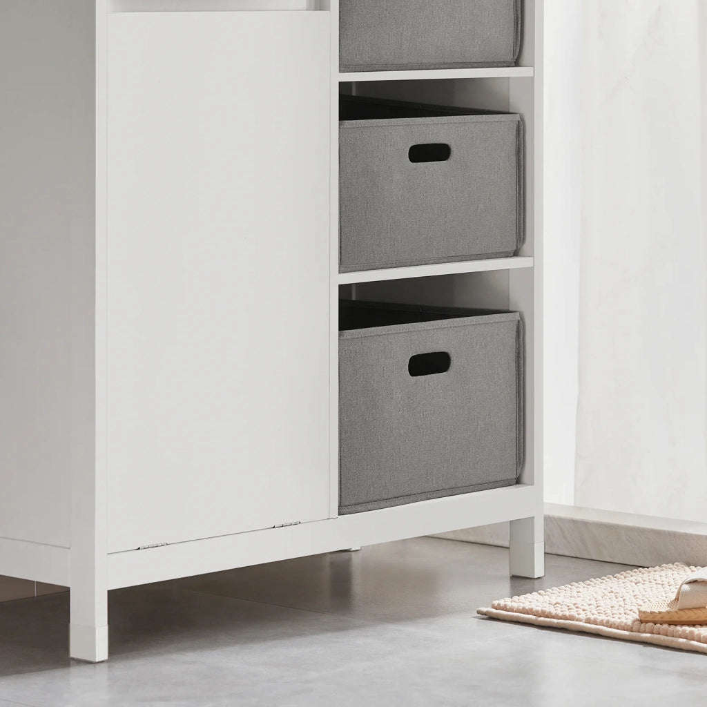 Mobile lavanderia con sacchi Portabiancheria pieghevoli Mobile da bagno Bianco 80x38x91cm BZR77-W SoBuy