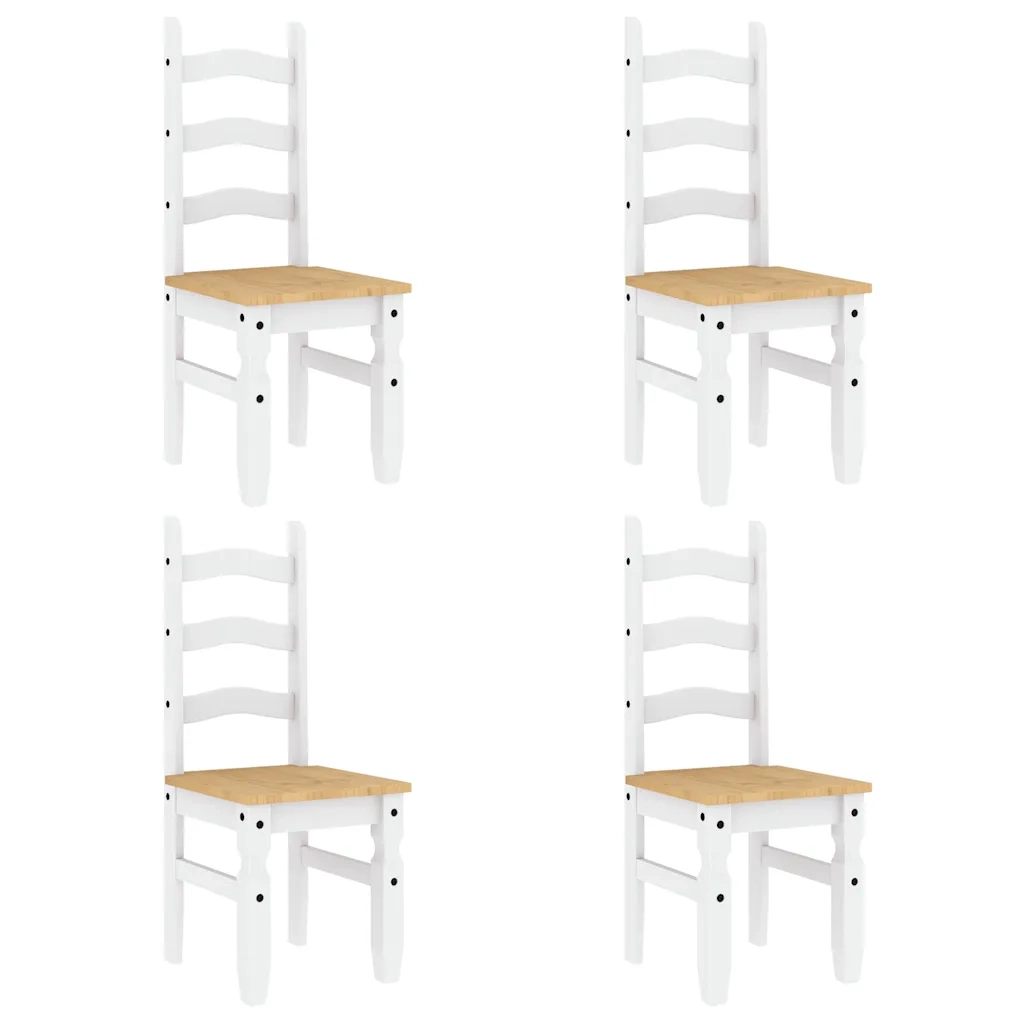 Set da Pranzo 5 pz PANAMA Bianco in Legno Massello di Pino 3345205