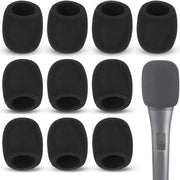 Protezioni Microfono - Paraurti Soffio - Migliora il Suono - Schiuma Elastica e Reclinabile - 10 pezzi - Nero