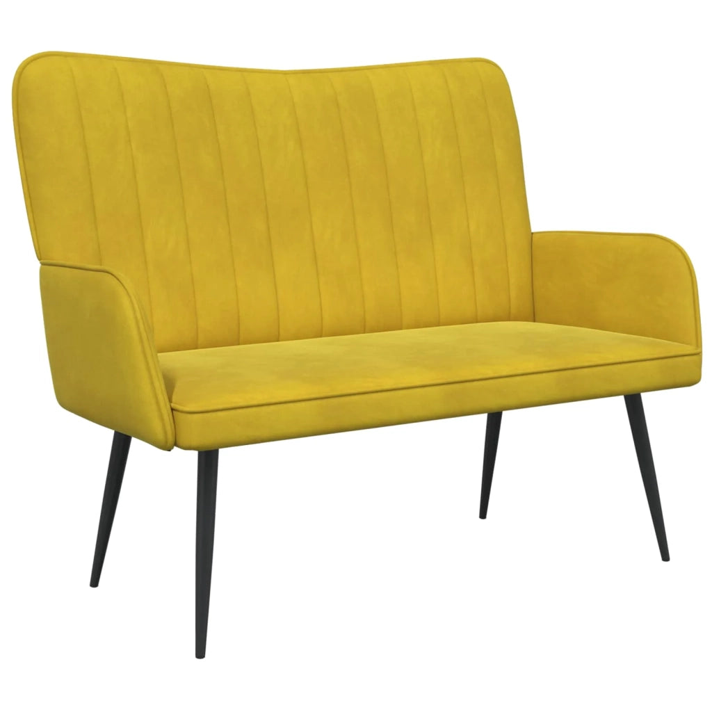 Sofa a Due Posti Giallo 115 x 61 x 87 cm Velluto