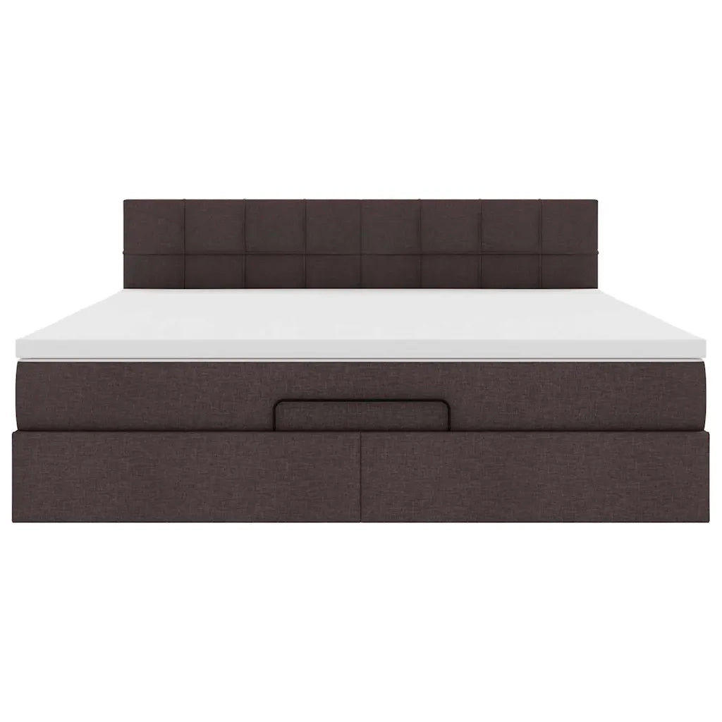 Struttura Letto Pouf con Materasso 180x200 cm in Tessuto