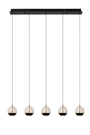 Lampada a sospensione nera sfere vetro bolle Sentubal LED Lucide