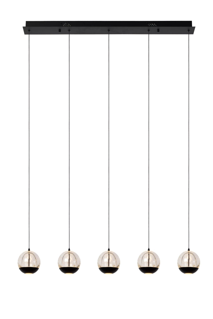 Lampada a sospensione nera sfere vetro bolle Sentubal LED Lucide