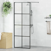 Parete per Doccia Walk-in Vetro Trasparente ESG 80x195 cm Nera cod mxl 48643