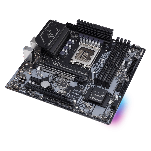 Scheda madre AsRock H670M Pro RS - Supporto processori Intel Socket 1700 12th Gen Intel Core - Ram 4x DDR4 - Hdmi, DisplayPort - RAID 0,1,5,10 - 8x Usb3.2 / 2x Usb2.0 - GLan - Audio HD - Micro-ATX