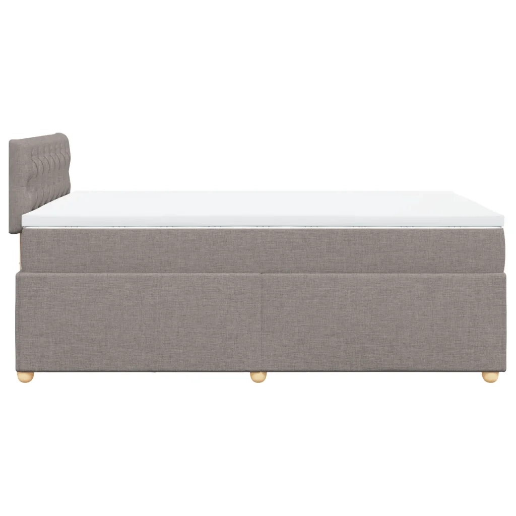 vidaXL Giroletto a Molle con Materasso Tortora 120x200 cm in Tessuto