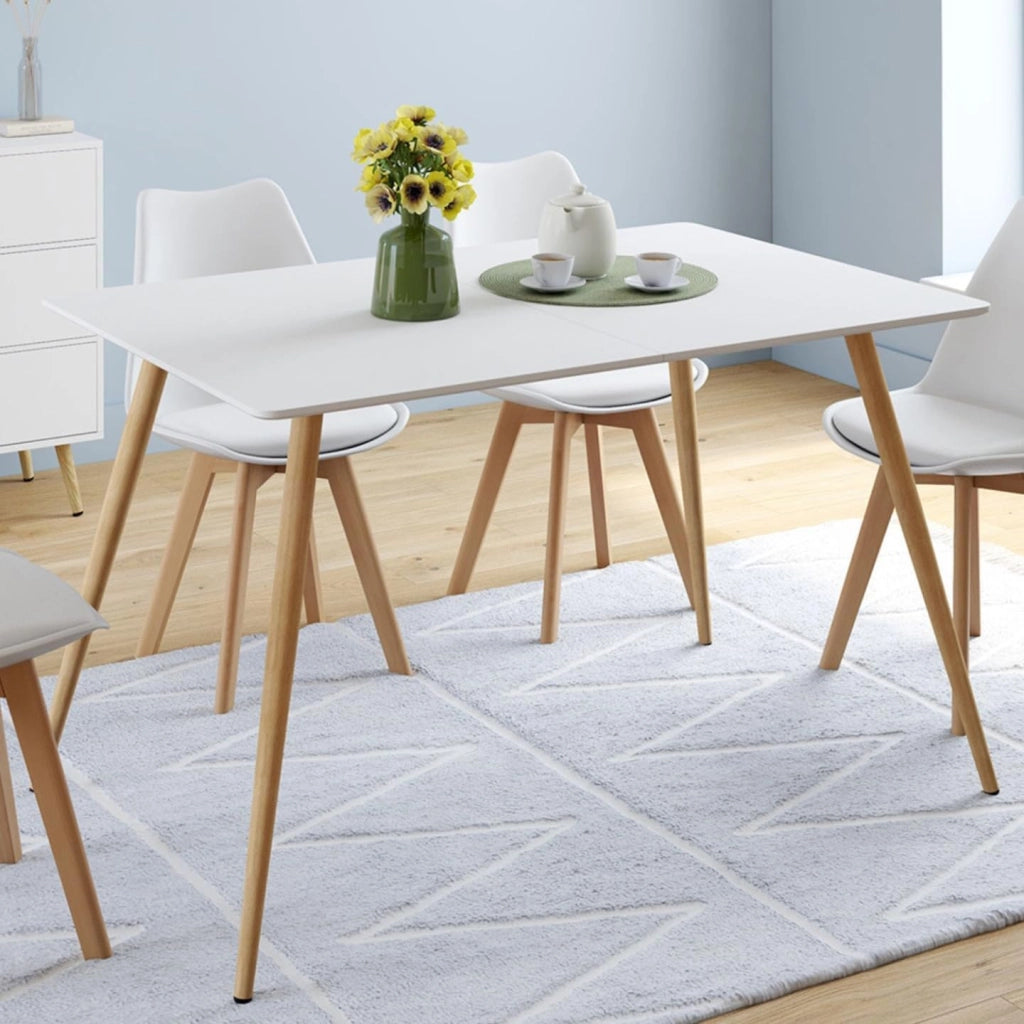Tavolo da pranzo scandinavo per 6 persone bianco 120 cm SARA