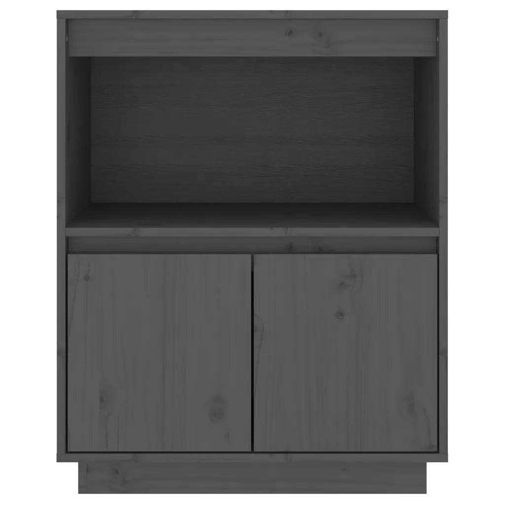 Credenza-Buffet-Armadio da cucina Grigia 60x34x75 cm in Legno Massello di Pino
