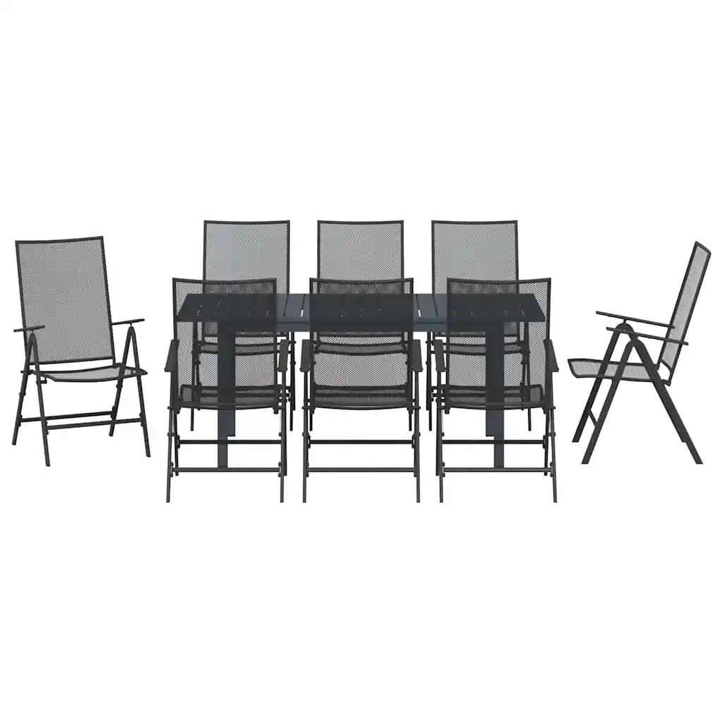 Set da Pranzo per Giardino 9 pcs Antracite