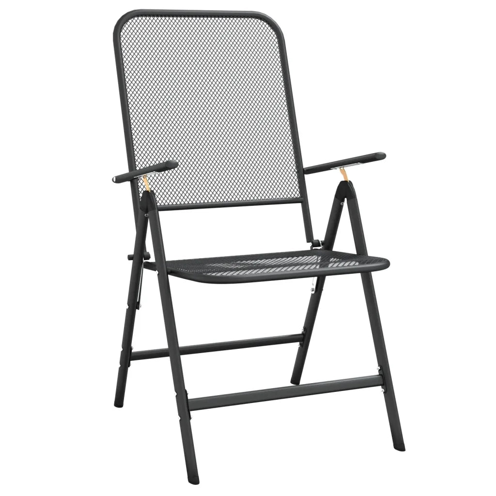 Sedie Giardino Pieghevoli 4 pz Rete Metallica Espansa Antracite 317341