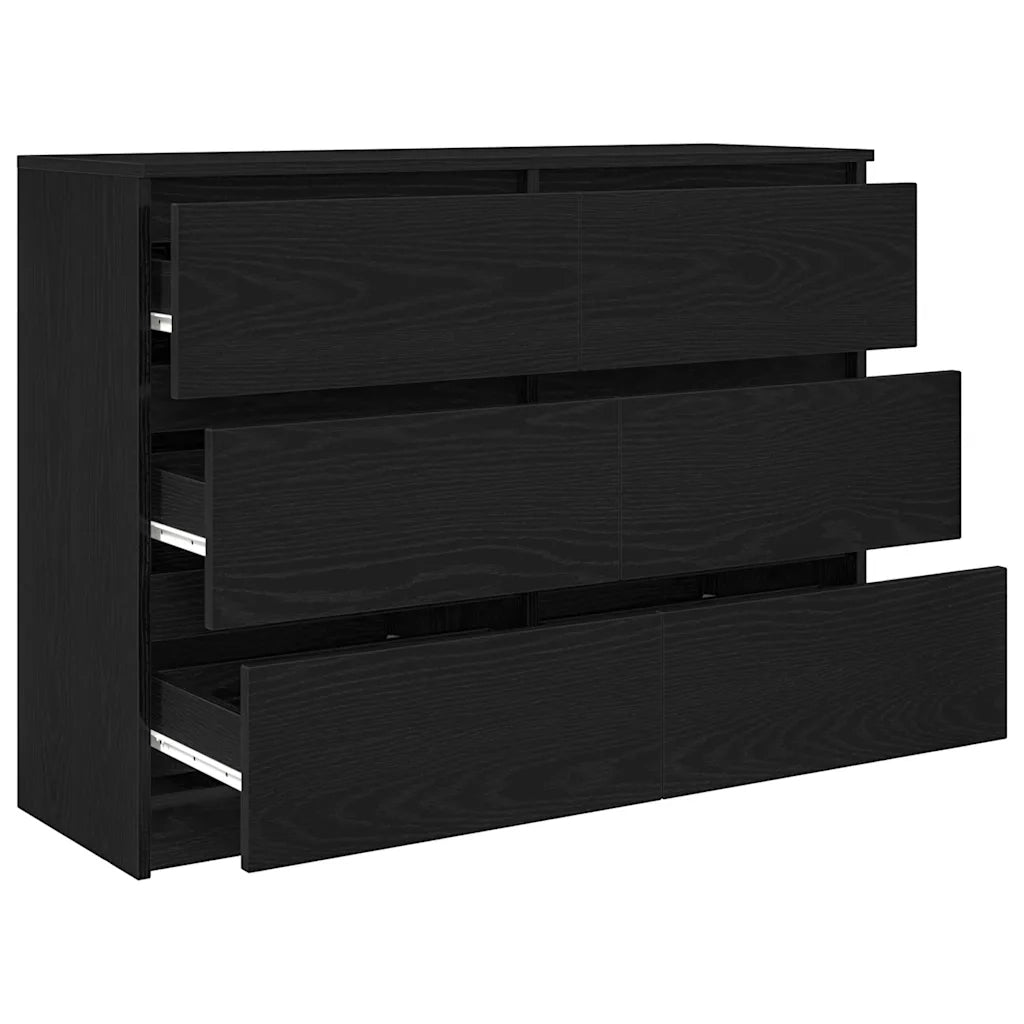 Credenza | Madia | Buffet da pranzo | Armadio da pranzo Rovere Nero 100x35x76 cm in Legno Multistrato