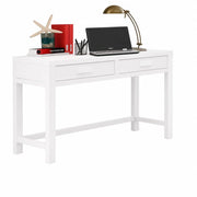Scrivania 2 cassetti shabby bianco legno massello di abete 110x55x80 (3319) - Mobili 2G