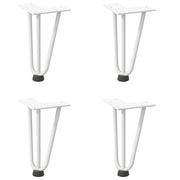 Gambe a forcina per tavolino 4 pz bianche 20 cm in acciaio massiccio 4012433