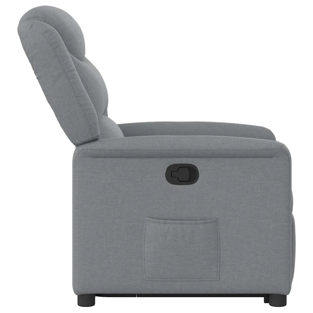Poltrona Alzapersona Reclinabile Grigio Chiaro in Tessuto 3303194