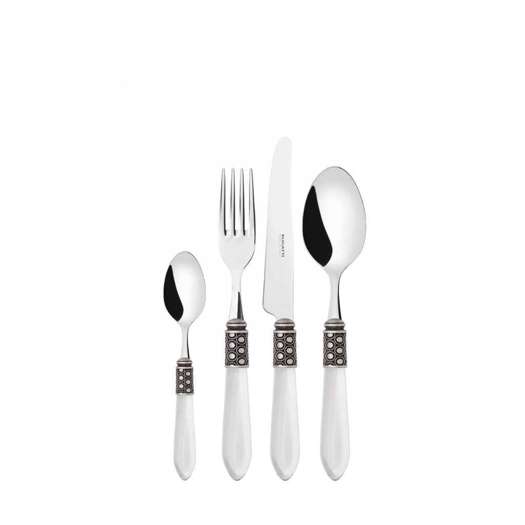 OPTICAL Ghiera Argento Anticato, Posate Set 24 Pz, Scatola