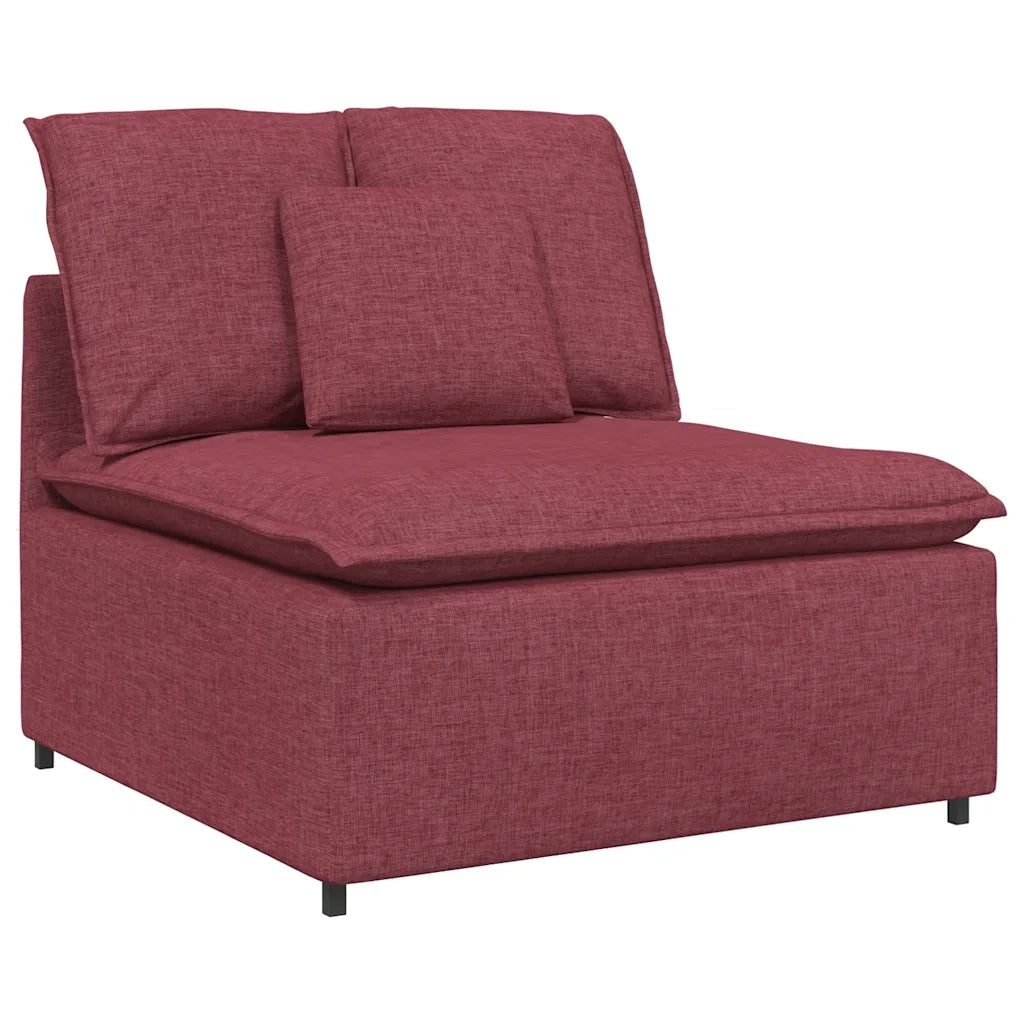 Modulo Centrale Divano Modulare con Cuscini Rosso Vino 100 cm 4104420