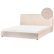 Letto matrimoniale ad acqua in bouclè beige 180 x 200 cm stile classico minimalista