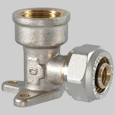 Raccordo a compressione curvo Femmina con flangia  16 x 1/2     T.D.M.