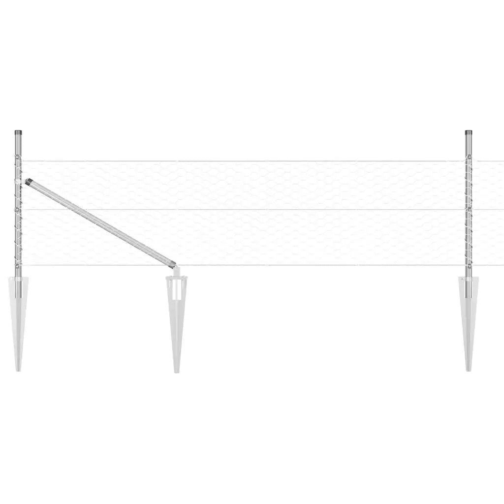 Palo della recinzione Argento 25 x 0,4 m (rete da 36 mm)