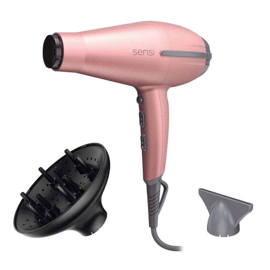 Ga.ma GH3319 Tempo 5D Sensi Asciugacapelli 2200 W Ceramica Ioni e Ozono 2 velocita' 3 temperature bocchetta e diffusore colore Rosa