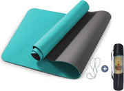 Mat Yoga con Disegno Antiscivolo Bifacciale e Cinturino di Trasporto - 183 cm x 61 cm x 0,6/0,8 cm