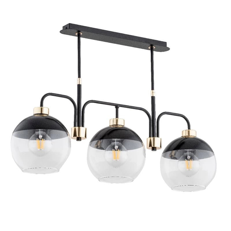 Plafoniera industriale metallo nera/oro Almary 3xE27 Alfa