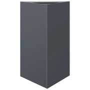 Fioriera | Cassetta per fiori | Vaso da Giardino Antracite Triangolare 50x43x75 cm Acciaio