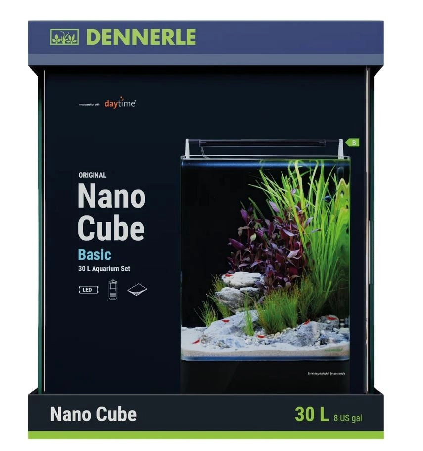 Dennerle Nano Cube Basic 30L - Mini acquario panoramico cm30x30x35h con filtro e LED