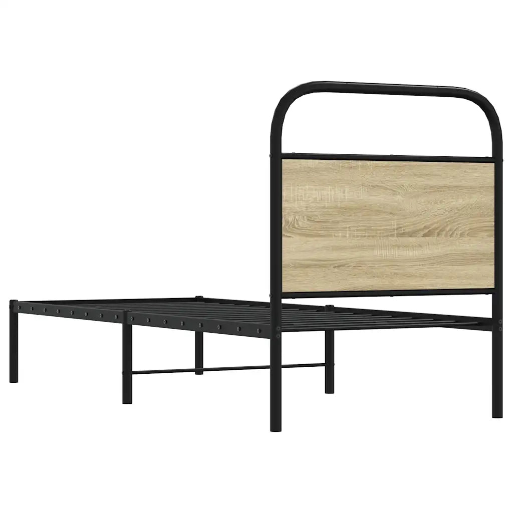 Testiera-Testata-Testiera Decorativa Rovere Sonoma 75 cm in Acciaio e Legno Multistrato