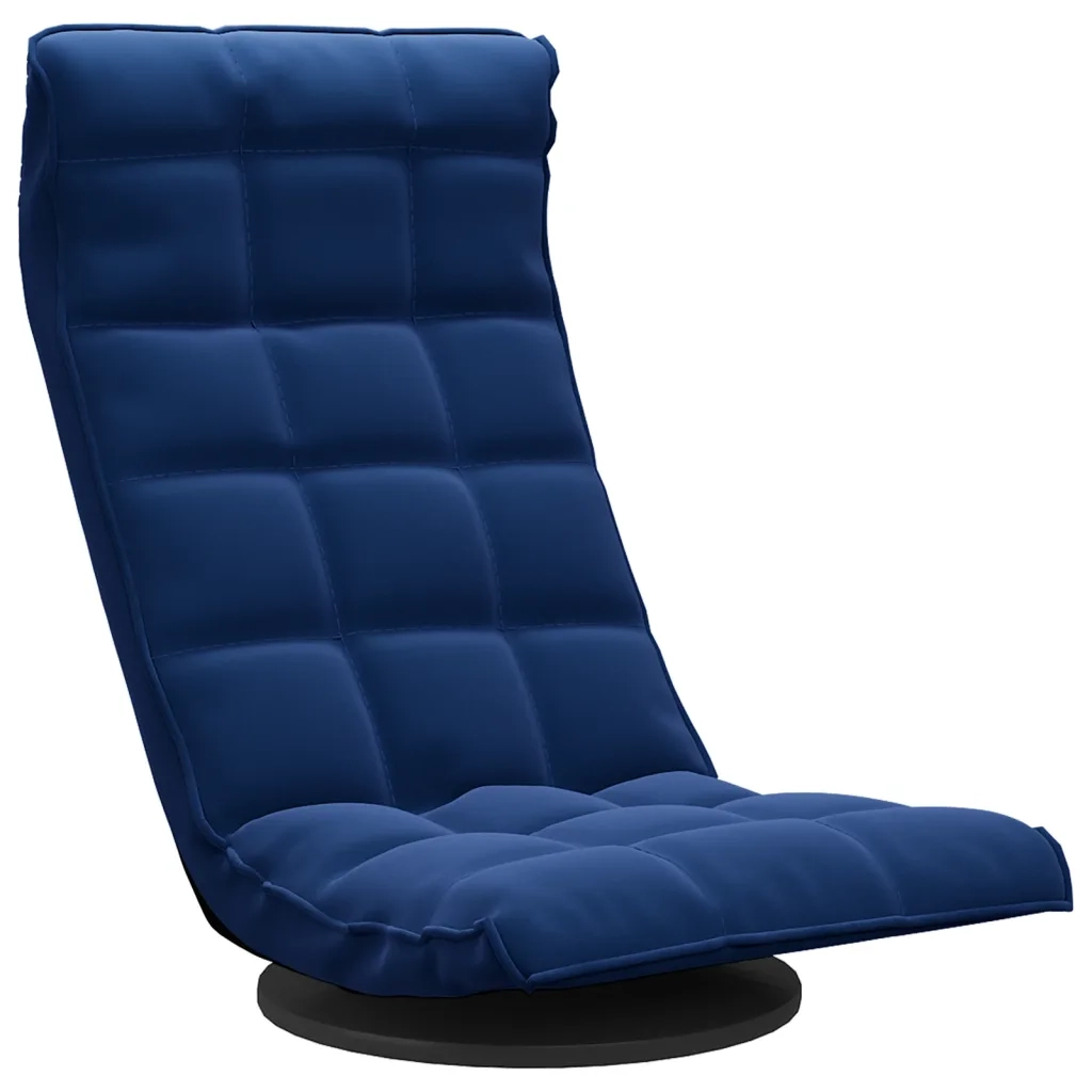 Sedia da Pavimento Girevole Blu in Velluto CFW8817733